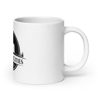 OutOfTheCities - White glossy mug